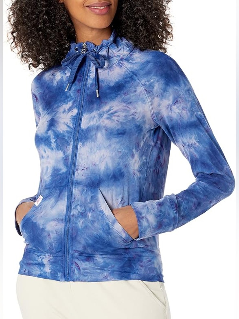 Juicy Couture Women's Nirvana Studio Zip Up Jacket  tye-dye blue